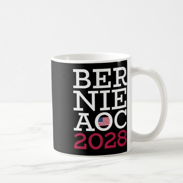 Bernie Aoc 2028 Campaign - Fight Oligarchy Patriot Coffee Mug (Right)