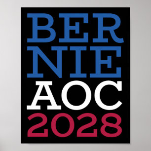 Bernie Aoc 2028 Campaign - Patriotic Fight Oligarc Poster