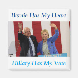 Bernie Has My Heart, Hillary Has My Vote magnet