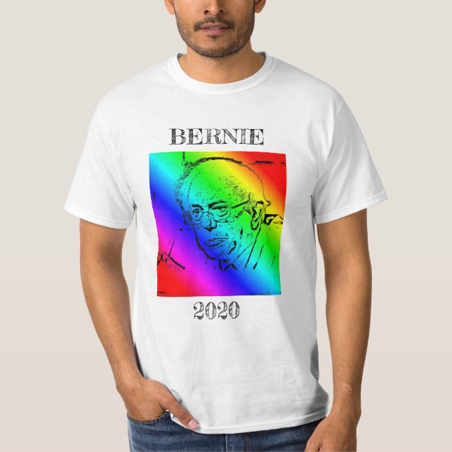 Bernie Sander 2020 Presidential Election Rainbow T-Shirt (Front)