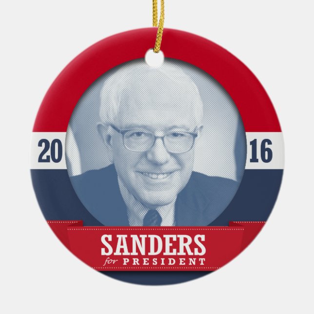 BERNIE SANDERS 2016 CERAMIC TREE DECORATION (Front)