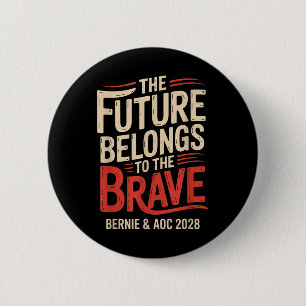 Bernie Sanders And Aoc 2028 For President Campaign 6 Cm Round Badge