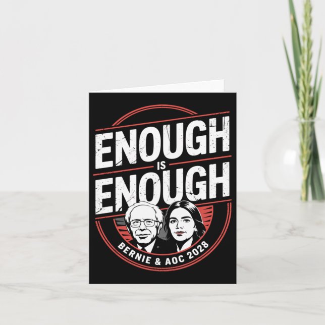 Bernie Sanders And Aoc 2028 For President Campaign Card (Front)
