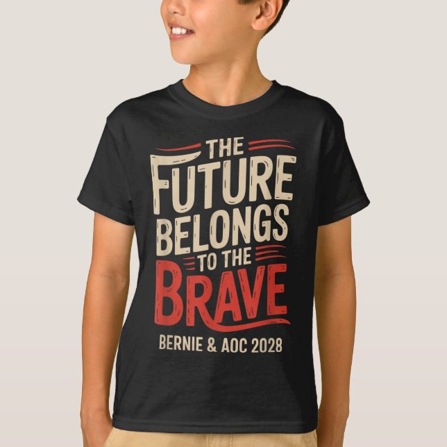 Bernie Sanders And Aoc 2028 For President Campaign T-Shirt (Front)