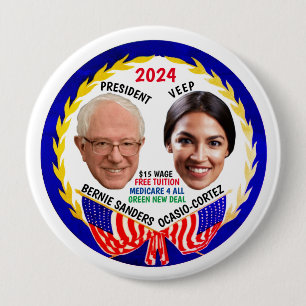 Bernie Sanders / AOC 2024 Button