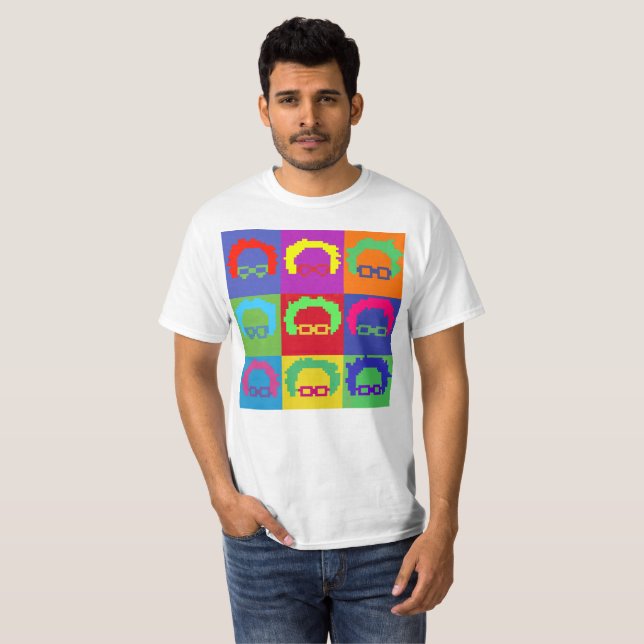 Bernie Sanders Art Pixel 8bit T-Shirt (Front Full)