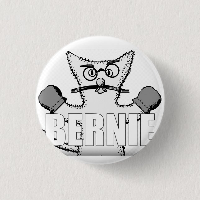 Bernie Sanders Cat with Mittens 3 Cm Round Badge (Front)