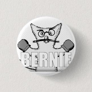 Bernie Sanders Cat with Mittens 3 Cm Round Badge