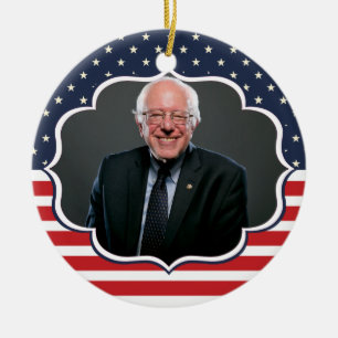 bernie sanders flag ceramic tree decoration