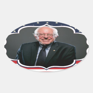 bernie sanders flag oval sticker