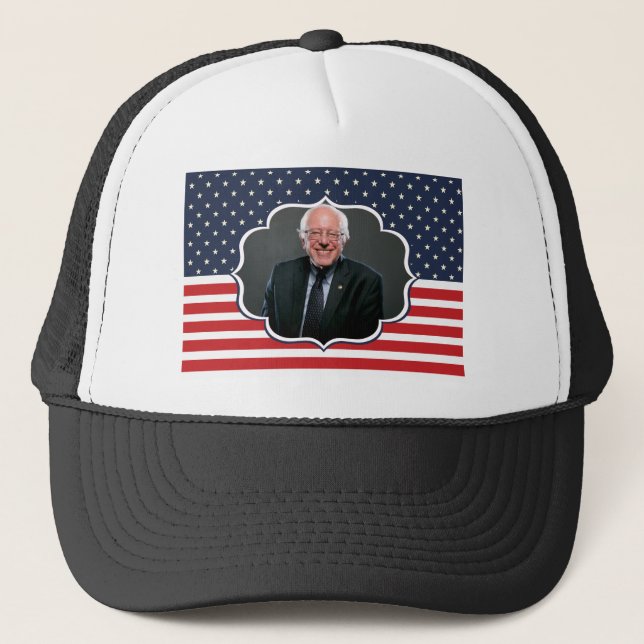 bernie sanders flag trucker hat (Front)