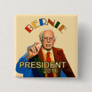 Bernie Sanders for President 2016 15 Cm Square Badge