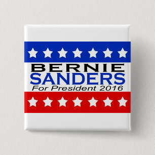 Bernie Sanders for President 2016 Campaign 15 Cm Square Badge