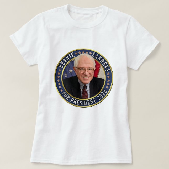 Bernie Sanders for President 2020 Democrat Photo T-Shirt (Design Front)