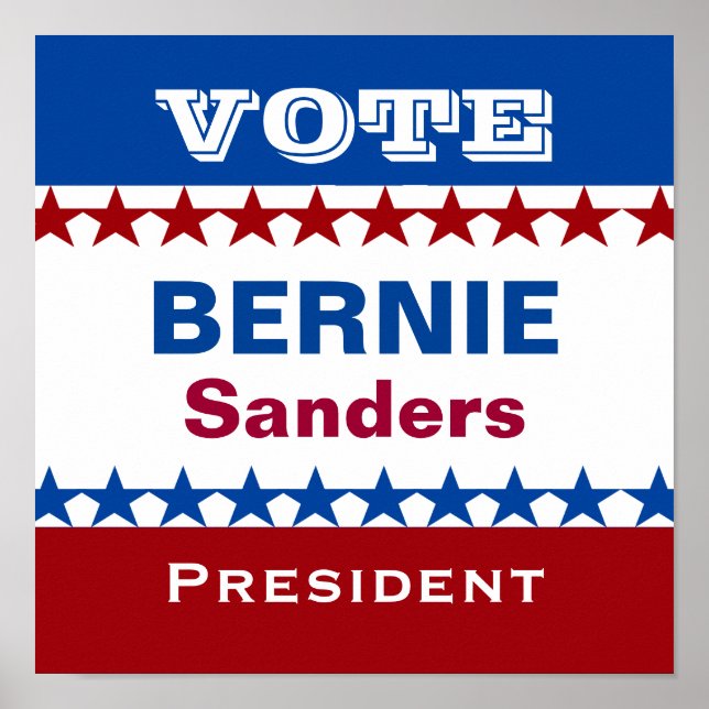 Bernie Sanders for President Poster (Front)