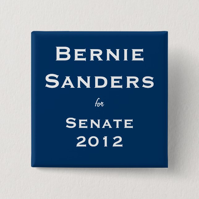 Bernie Sanders for Senate 15 Cm Square Badge (Front)