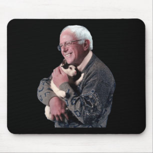 Bernie Sanders Hugging Cat Shirt Cute Animal Lover Mouse Pad