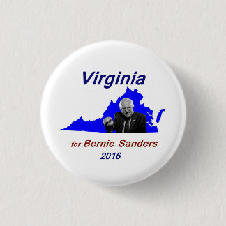 Bernie Sanders in the outline of Virginia 3 Cm Round Badge