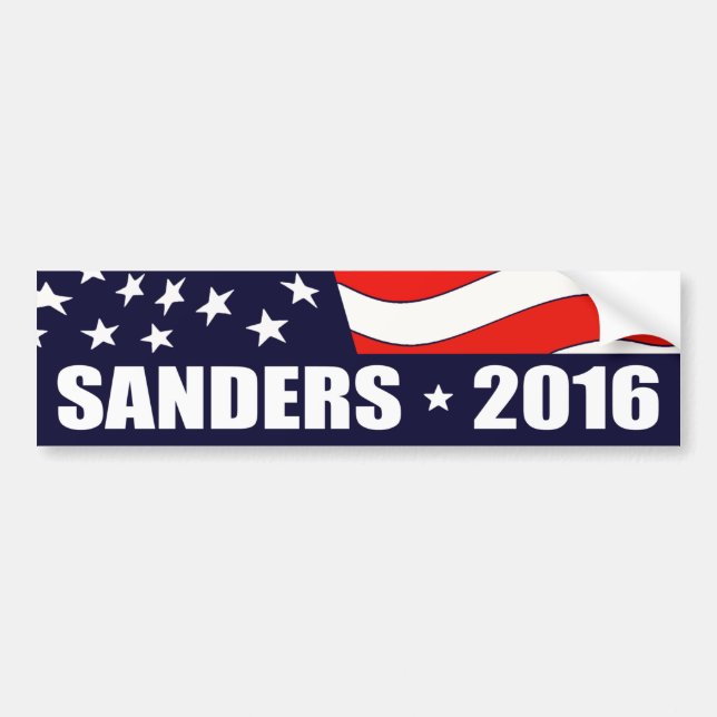 Bernie Sanders President 2016 American Flag Bumper Sticker (Front)