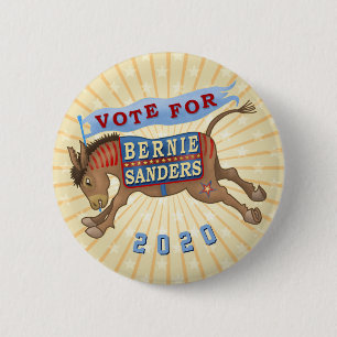 Bernie Sanders President 2020 Democrat Donkey v2 6 Cm Round Badge
