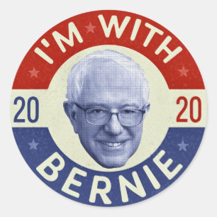 Bernie Sanders President 2020 Democrat Photo Retro Classic Round Sticker