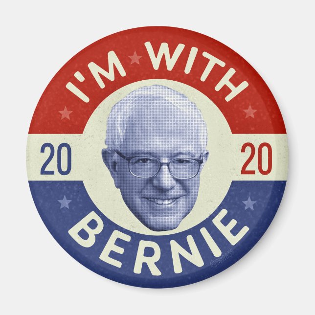 Bernie Sanders President 2020 Democrat Photo Retro Magnet (Front)