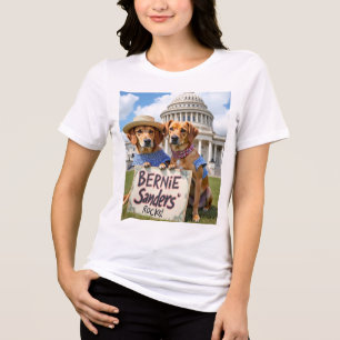 Bernie Sanders Rocks yellow dog Tri-Blend Shirt