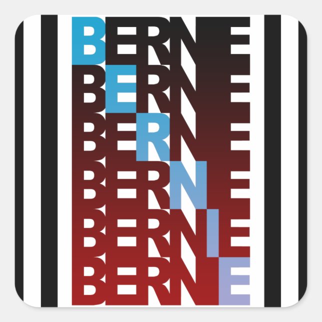 BERNIE sanders textStacks Square Sticker (Front)