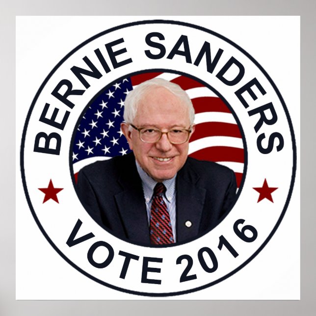 Bernie Sanders US Flag Poster (Front)