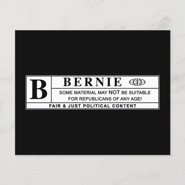 Bernie Sanders Warning Label (Front)