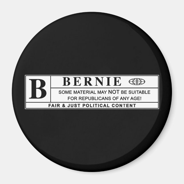 Bernie Sanders Warning Label Magnet (Front)