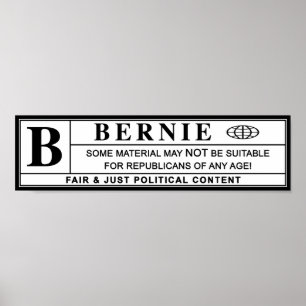 Bernie Sanders Warning Label Poster