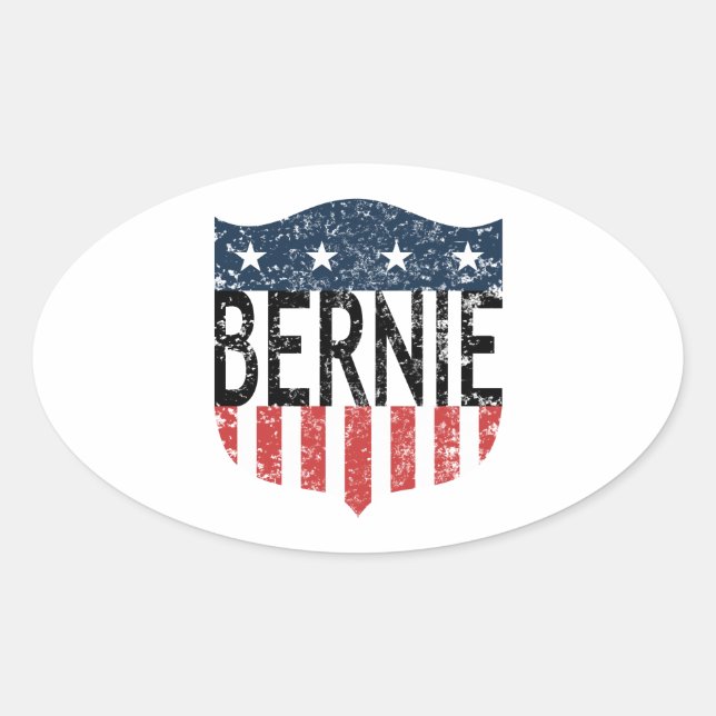 BERNIE stars and stripes Oval Sticker (Front)