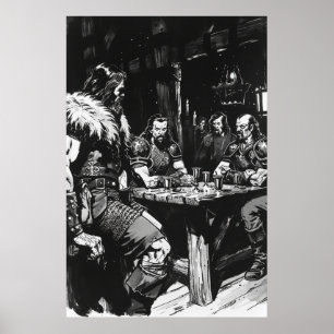 Bernie Wrightson Black Ink Comic Art Style Poster