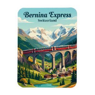 Bernina Express, Swiss Alps Switzerland Magnet
