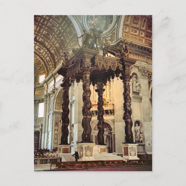 Bernini's canopy over the high altar postcard (Front)
