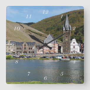 Bernkastel Kues at Moselle Square Wall Clock