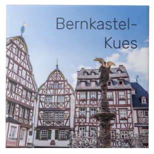 Bernkastel-Kues Historic Facades Germany Souvenir Ceramic Tile