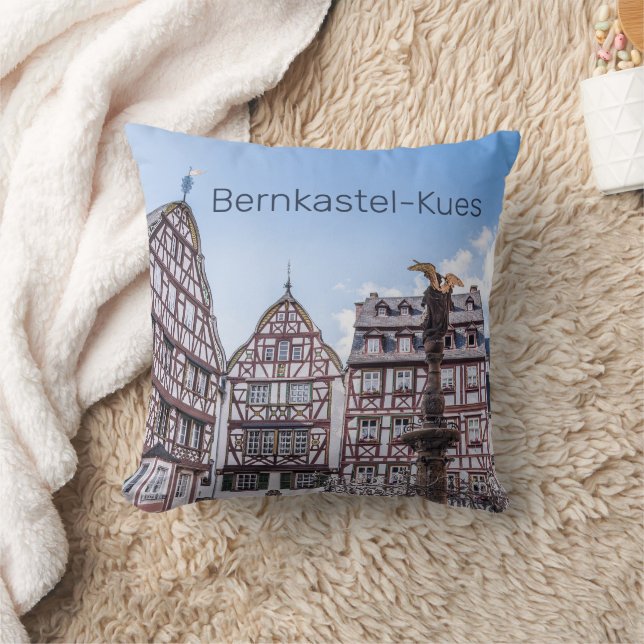 Bernkastel-Kues Historic Facades Germany Souvenir Cushion (Blanket)