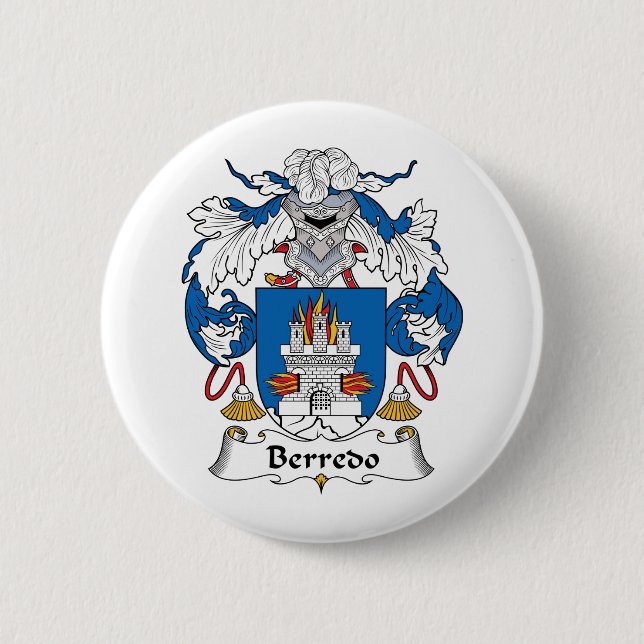 Berredo Family Crest 6 Cm Round Badge (Front)