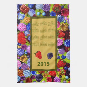 Berries 2015 calendar kitchen tea towel