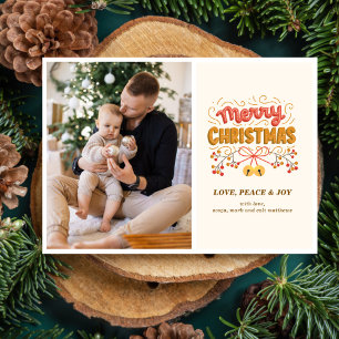 Berries and Bells Christmas Photo Holiday Card