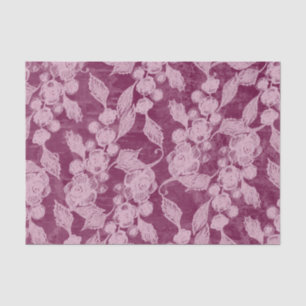 Berries and Blossoms Purple Floral Pattern  Tissue Paper