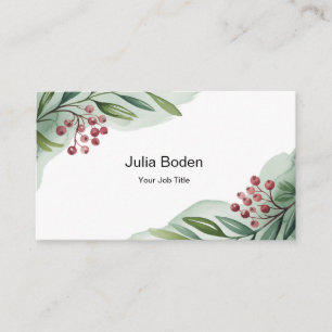 Berries and Branches Watercolor Two Tone Business Card