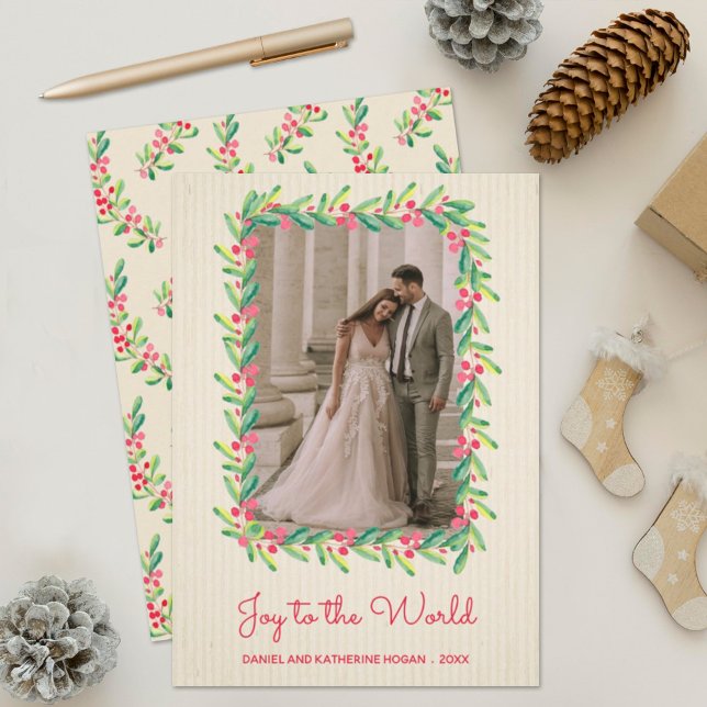 Berries and Greenery Christmas Photo Holiday Card (Creator Uploaded)