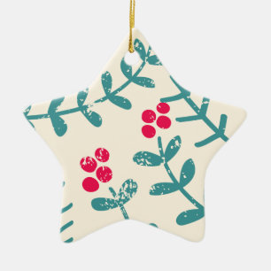 berries and leaves ceramic tree decoration