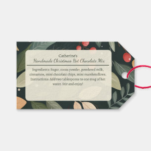 Berries and Leaves Christmas Hot Chocolate Mix Gift Tags