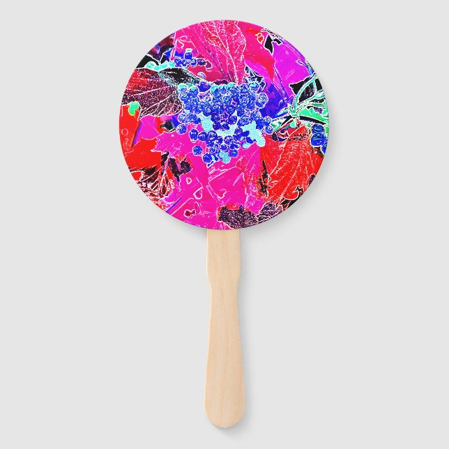 BERRIES AND LEAVES HAND FAN (Front)