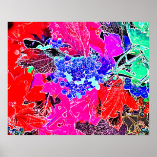 BERRIES AND LEAVES POSTER