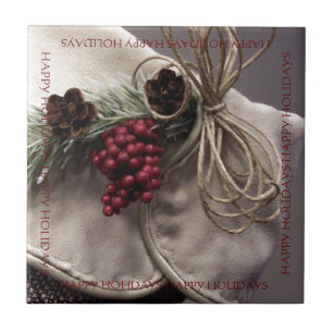 Berries and Pinecones Tile